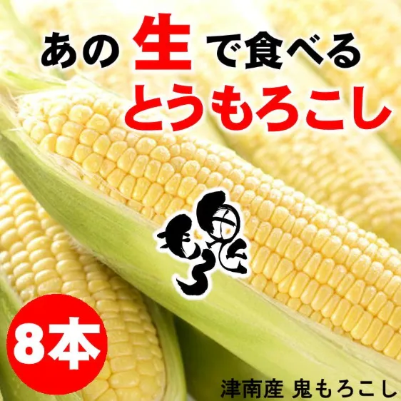 【予約受付中】「生で食べれる。糖度18度。甘すぎる。」鬼もろこし8本/とうもろこし/鬼や福ふく/新潟/魚沼/越季（こしき）