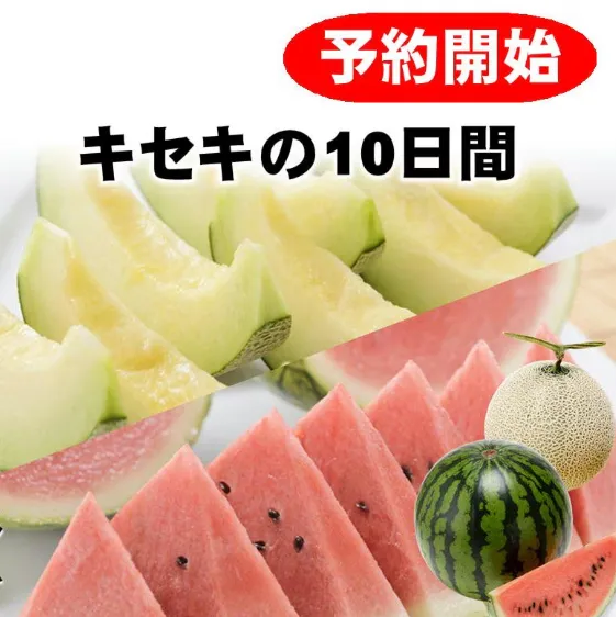【予約受付中】八色産小玉すいか×魚沼メロン/新潟県魚沼地方限定/越季(こしき)